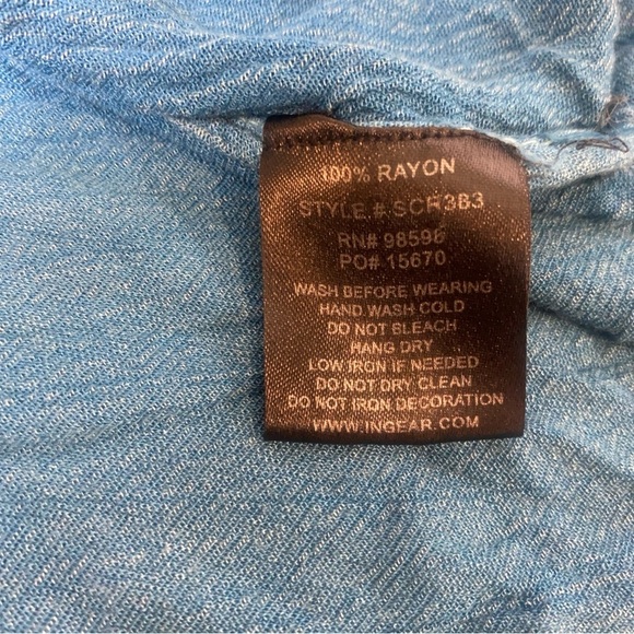 InGear Resort Blue Sleeveless Embroidered Rayon Sundress Boho Cover Up Sz XL - Picture 7 of 7